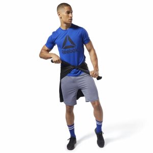 Reebok Workout Ready Supremium T Shirt Herren - Blau - DE 124-FQB